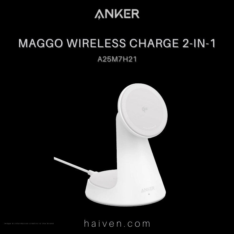 Anker MagGo Wireless Charger A25M7H21 2-in-1 Dock Stand White