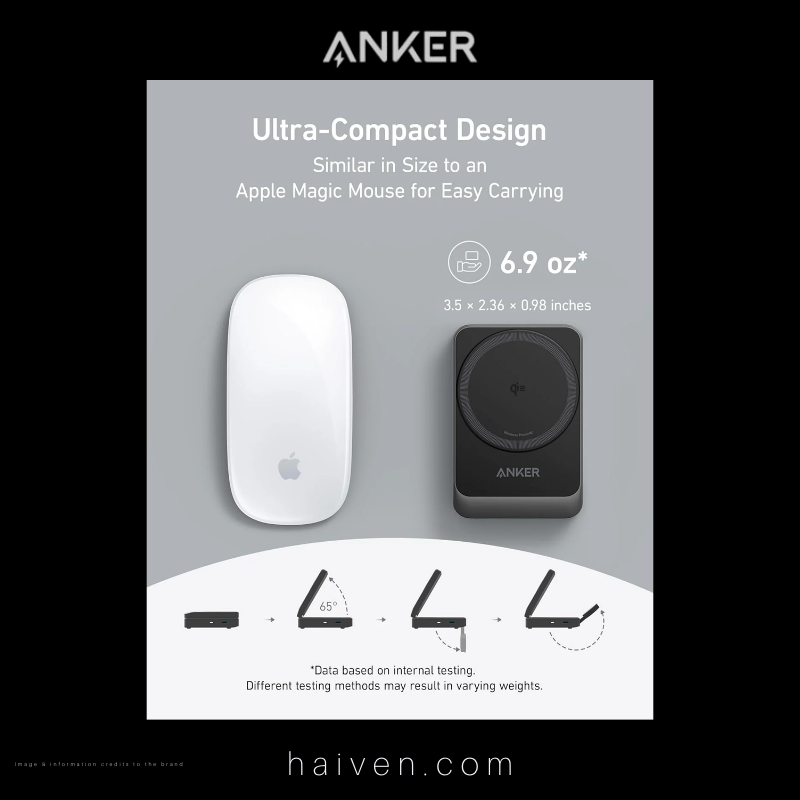 Anker MagGo Wireless Charging Station B2557212 15W Foldable 3-in-1 Black