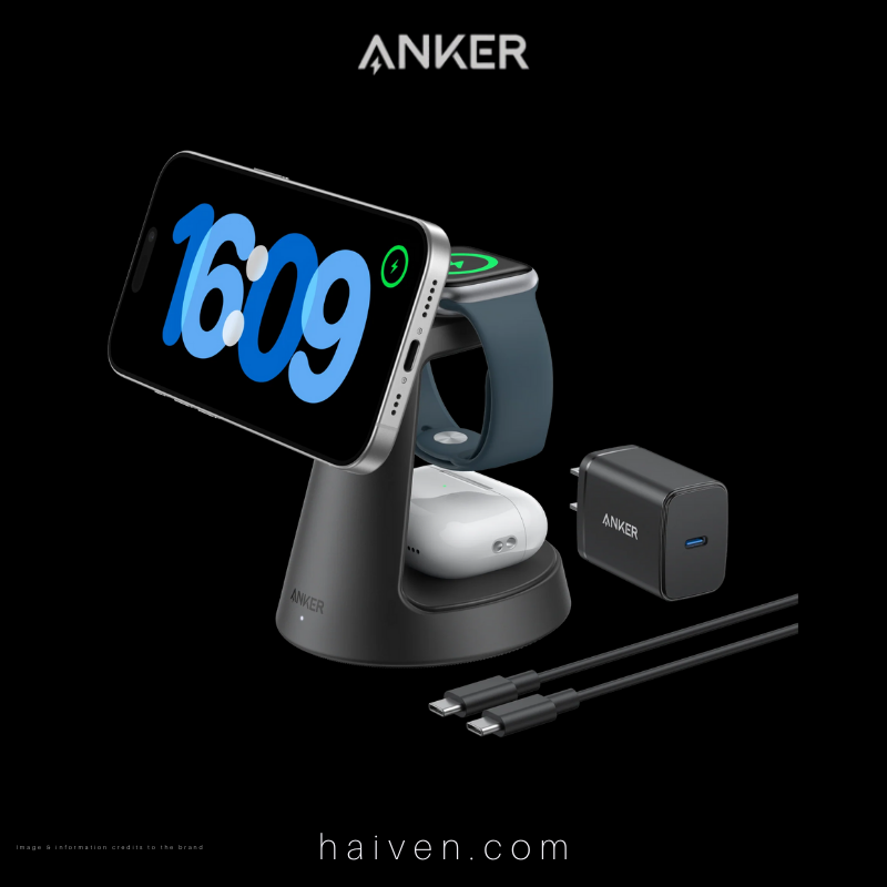 Anker MagGo Wireless Charging Station B25M4V11 3-in-1 Dock Stand