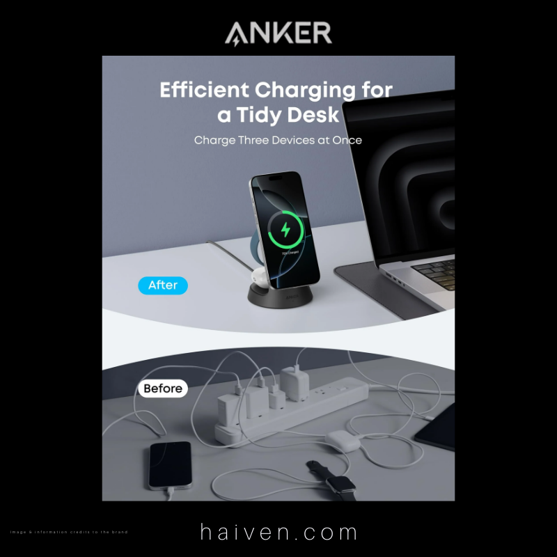 Anker MagGo Wireless Charging Station B25M4V11 3-in-1 Dock Stand