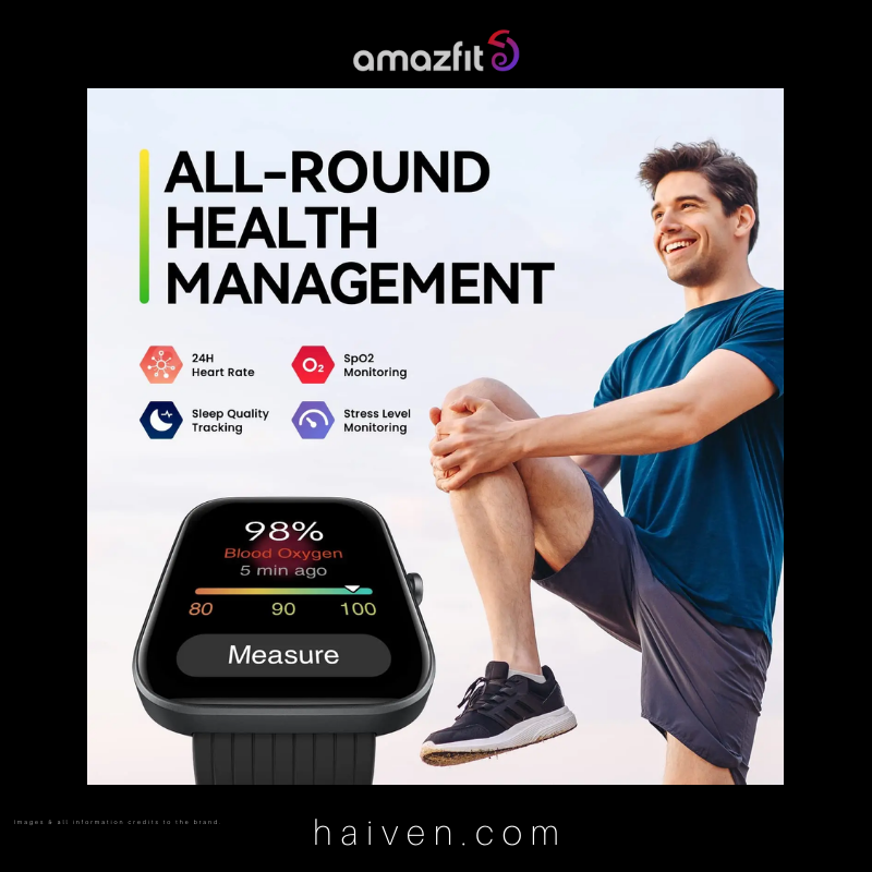 Amazfit Bip 3 Smart Watch Black