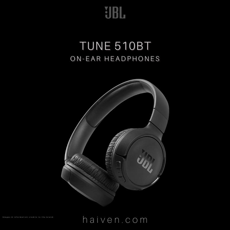 JBL T510 Wireless On-Ear Headphones with Mic Black