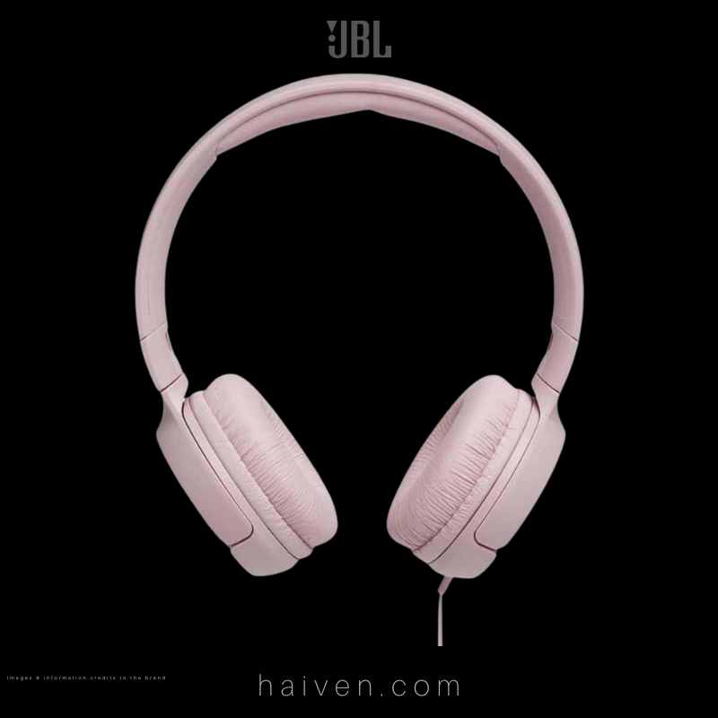 JBL Tune 500 Wired On-Ear Headphones Pink