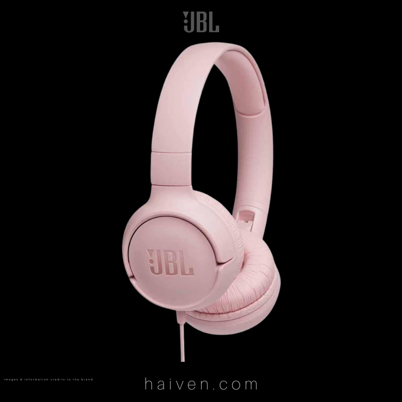 JBL Tune 500 Wired On-Ear Headphones Pink