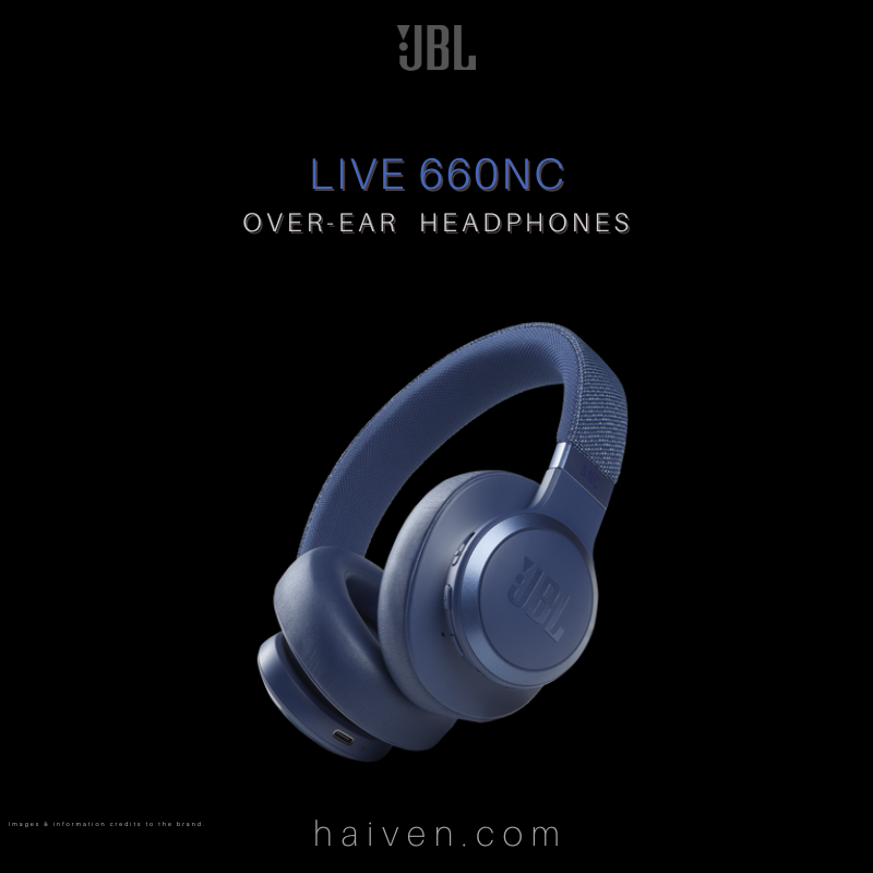 JBL Live 660NC Wireless Over-Ear Noise Cancelling Headphones Blue