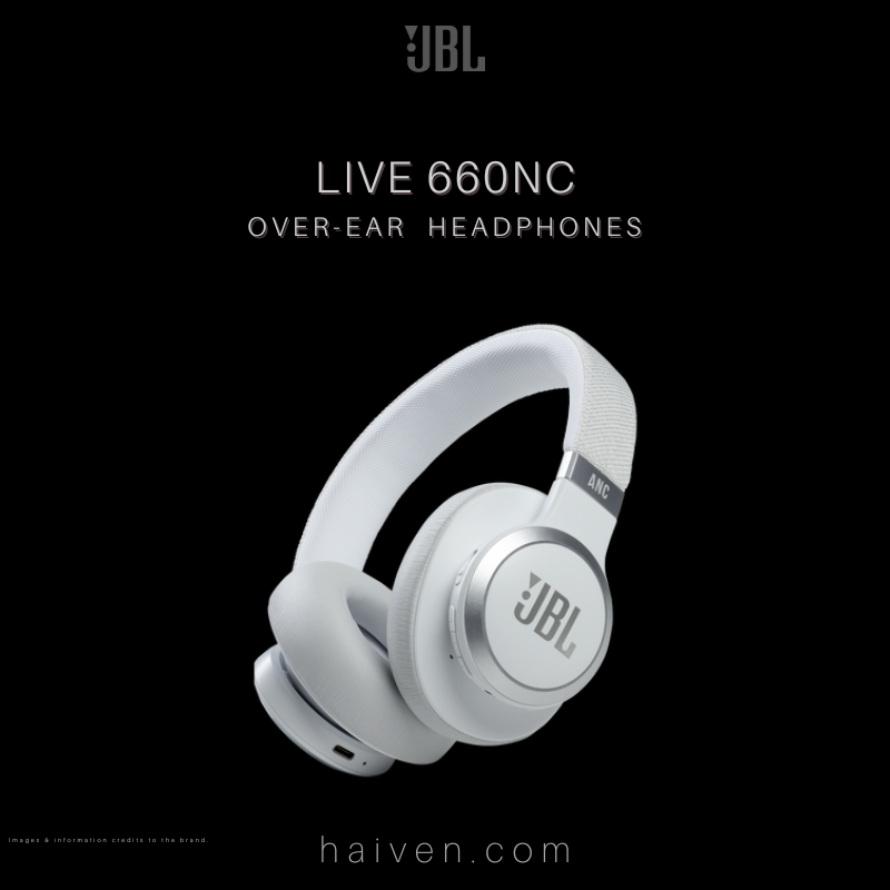 JBL Live 660NC Wireless Over-Ear Noise Cancelling Headphones White