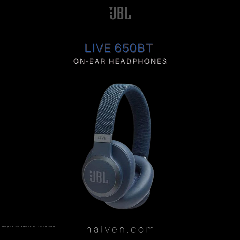 JBL Live 650BT Wireless On-Ear Headphones Blue