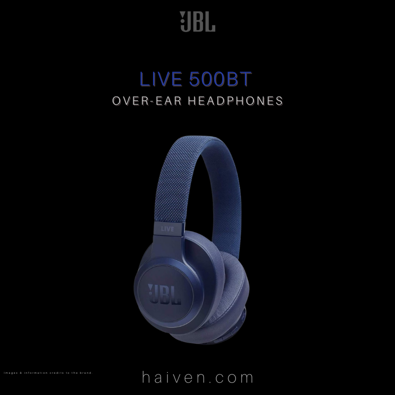JBL Live 500BT Wireless Over-Ear Headphones Blue