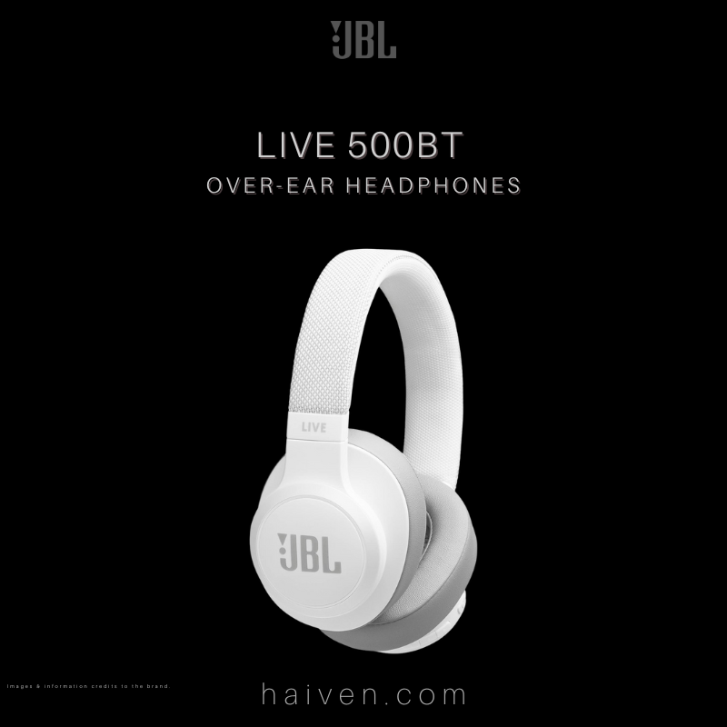 JBL Live 500BT Wireless Over-Ear Headphones White