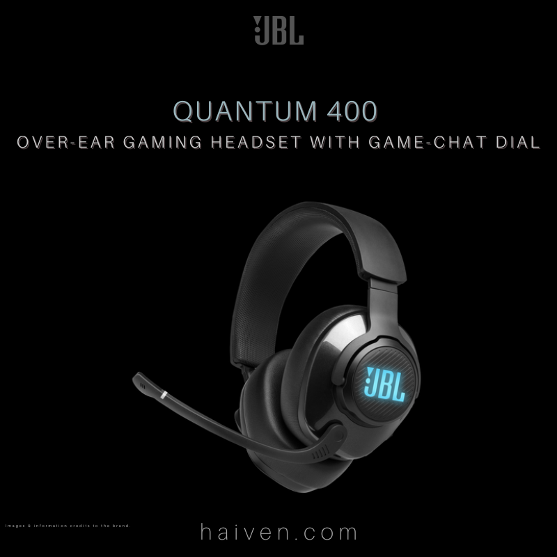 JBL Quantum 400 USB Over-Ear Gaming Headset with Game-Chat Dial
