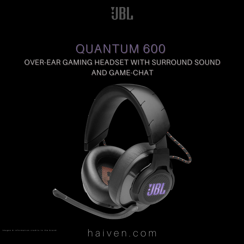 JBL Quantum 600 Wireless Over-Ear Performance Gaming Headset with Surround Sound and Game-Chat