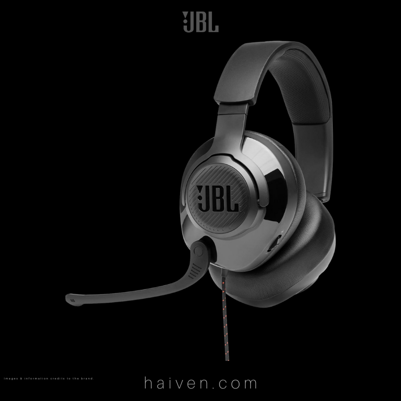 JBL Quantum 200 Wired Over-Ear Gaming Headset with Flip-Up Mic
