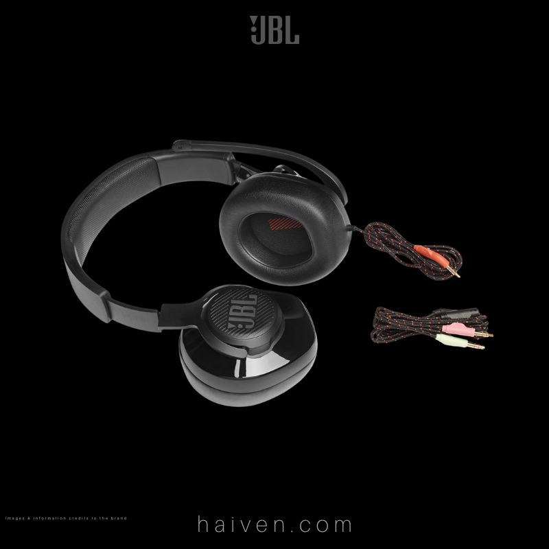 JBL Quantum 200 Wired Over-Ear Gaming Headset with Flip-Up Mic
