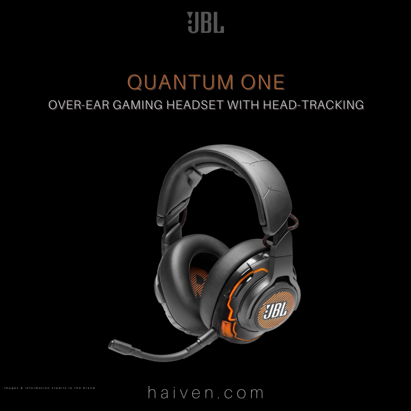 JBL Quantum ONE USB Wired PC Over-Ear Professional Gaming Headset with Head-Tracking