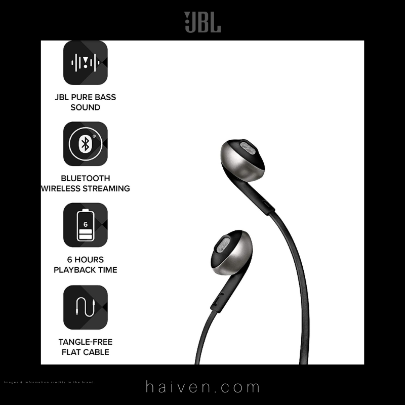 JBL T205 Wireless In-Ear Headphones Black