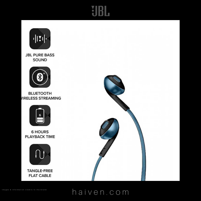 JBL T205 Wireless In-Ear Headphones Blue