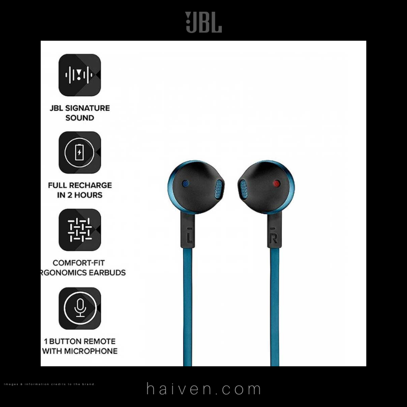 JBL T205 Wireless In-Ear Headphones Blue