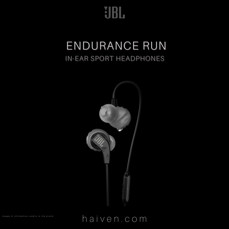JBL Endurance RUN Sweatproof Wired Sports In-Ear Headphones Black