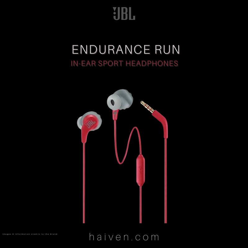JBL Endurance RUN Sweatproof Wired Sports In-Ear Headphones Red