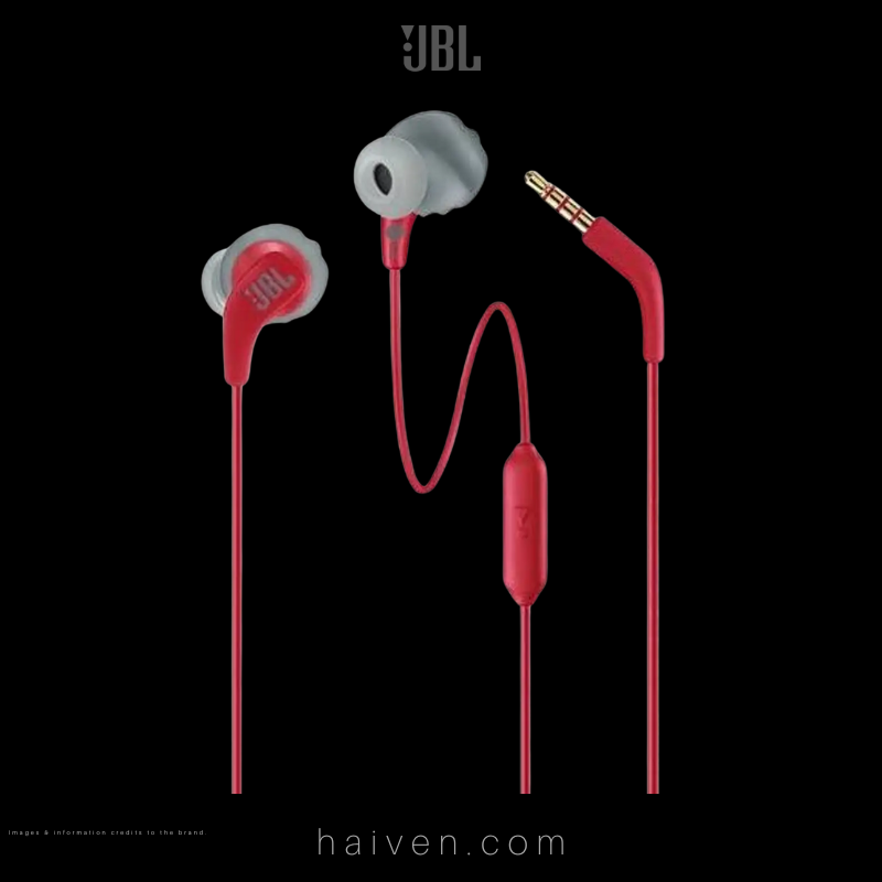 JBL Endurance RUN Sweatproof Wired Sports In-Ear Headphones Red