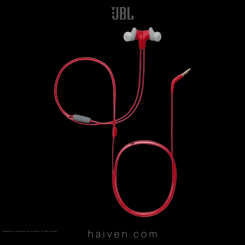 JBL Endurance RUN Sweatproof Wired Sports In-Ear Headphones Red