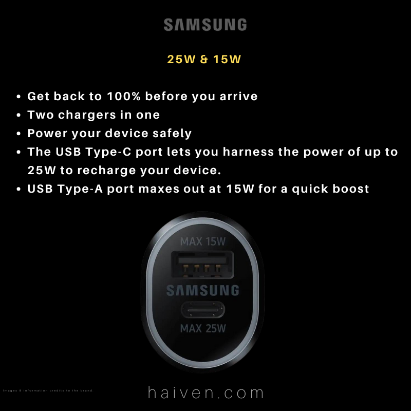 Samsung Dual USB 40W Car Charger