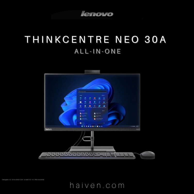Lenovo ThinkCentre Neo 30A All-in-One – Core i5, 8GB, 512GB SSD, 23.8” Display, DOS