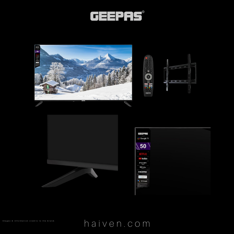 GEEPAS 50″ 4K UHD Google Smart LED TV