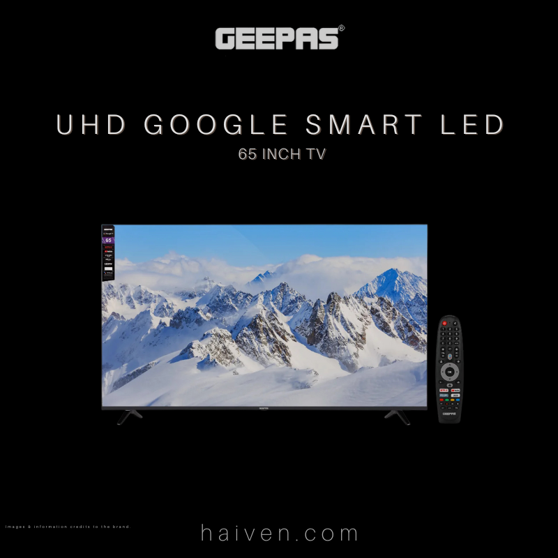 GEEPAS 65″ 4K UHD Google Smart LED TV
