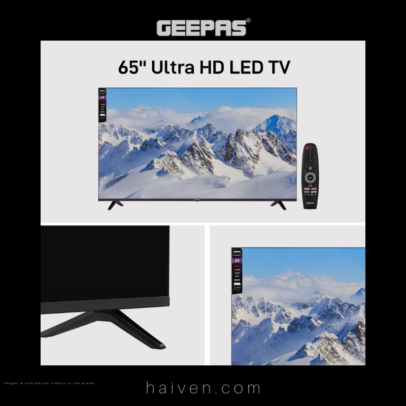 GEEPAS 65″ 4K UHD Google Smart LED TV
