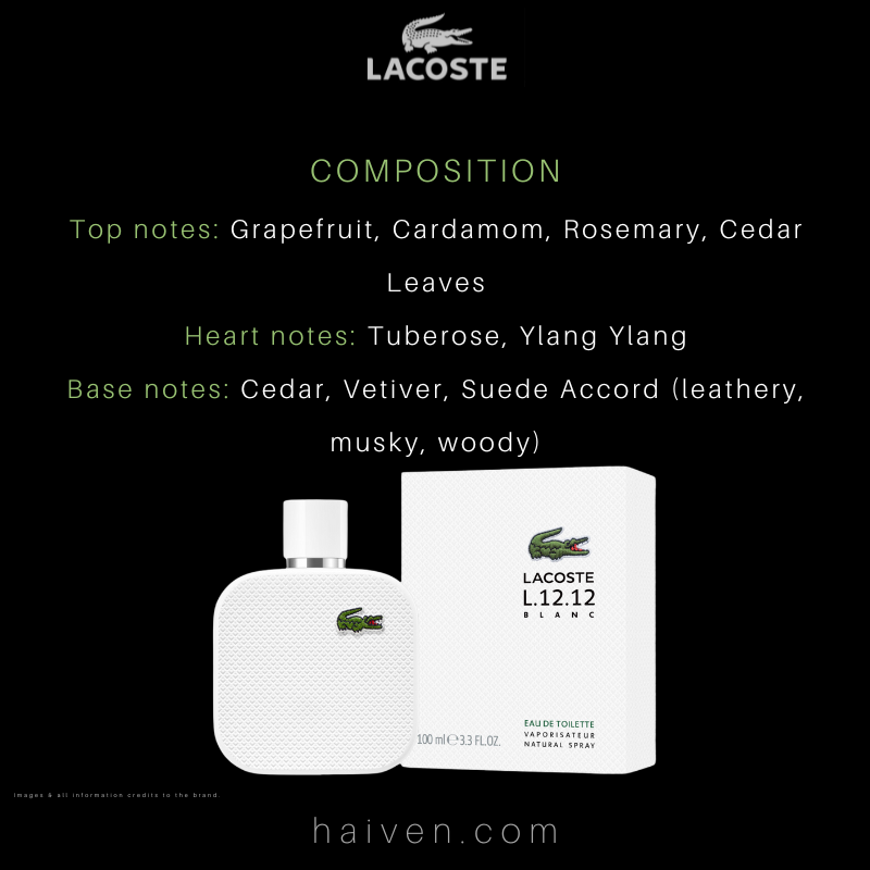 Lacoste L.12.12 Blanc (M) EDT 100ML