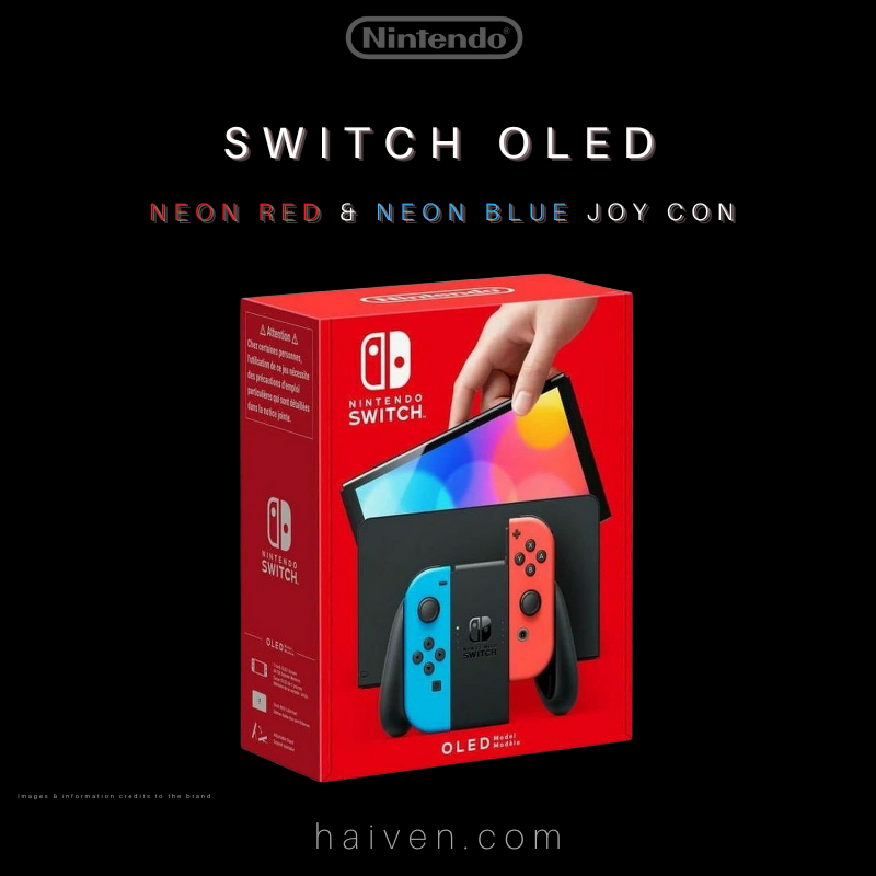 Nintendo Switch OLED Neon Red And Blue Joy-Con