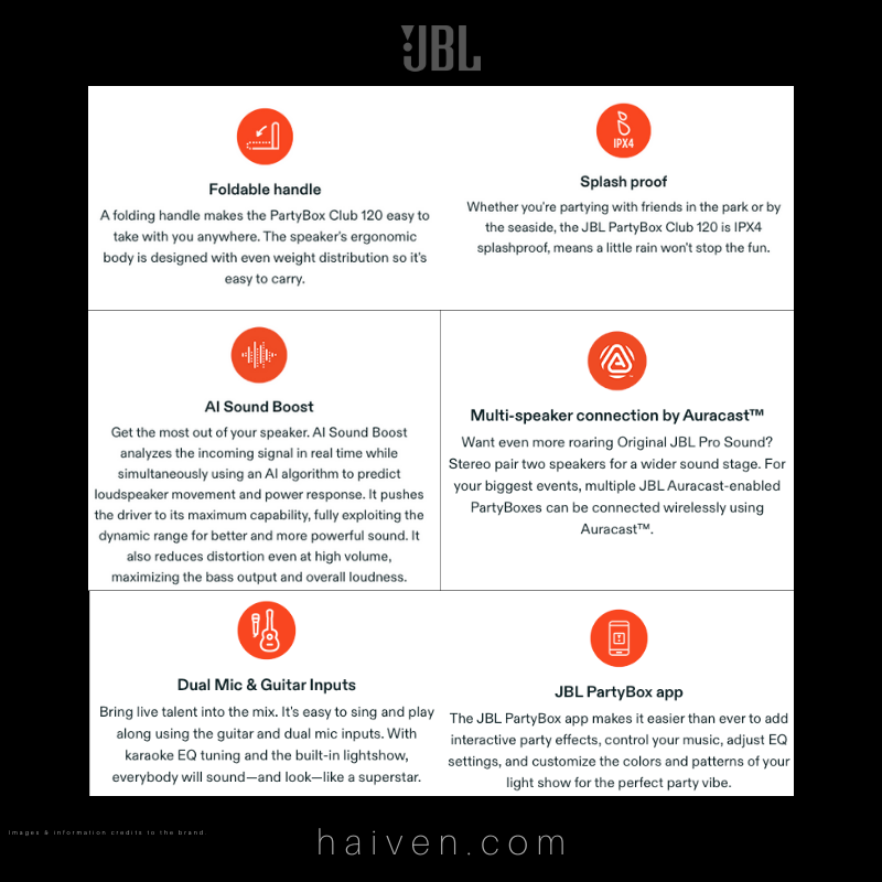 JBL PartyBox Club 120 White