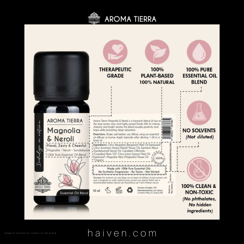 Aroma Tierra Magnolia & Neroli Essential Oil Blend 10ml