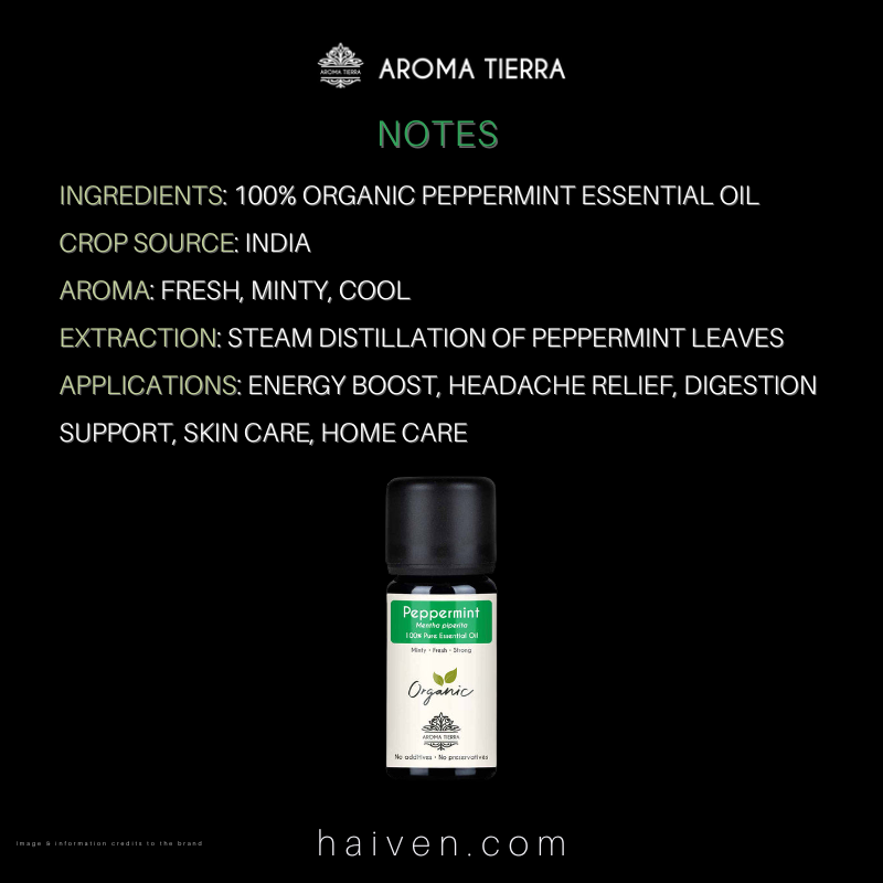 Aroma Tierra Organic Peppermint Essential Oil 10 ml