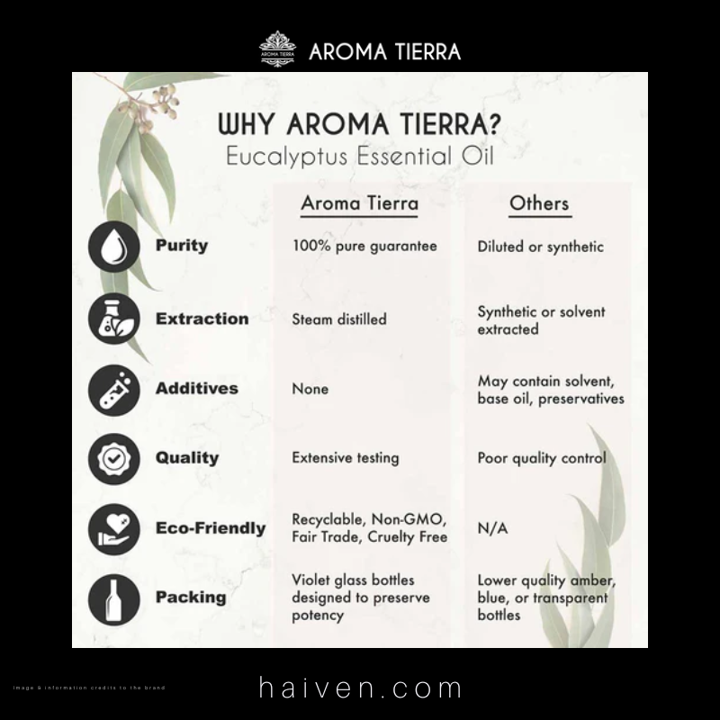 Aroma Tierra Organic Eucalyptus Essential Oil 10ml