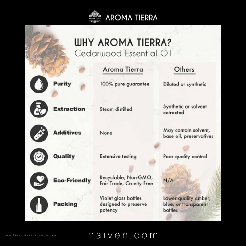  Aroma Tierra Organic Cedarwood Essential Oil 10ml