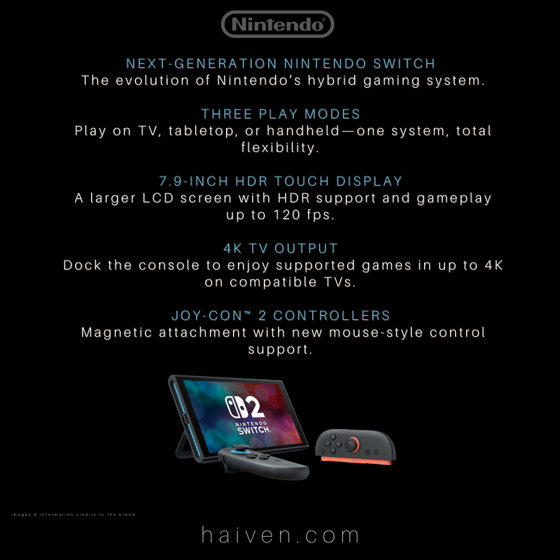 Nintendo Switch 2 Gaming Console - Black