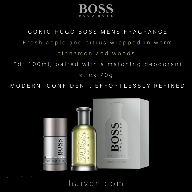 Hugo Boss Boss Bottled for Men EDT 100ml Gift Set with Deodorant Stick 70g