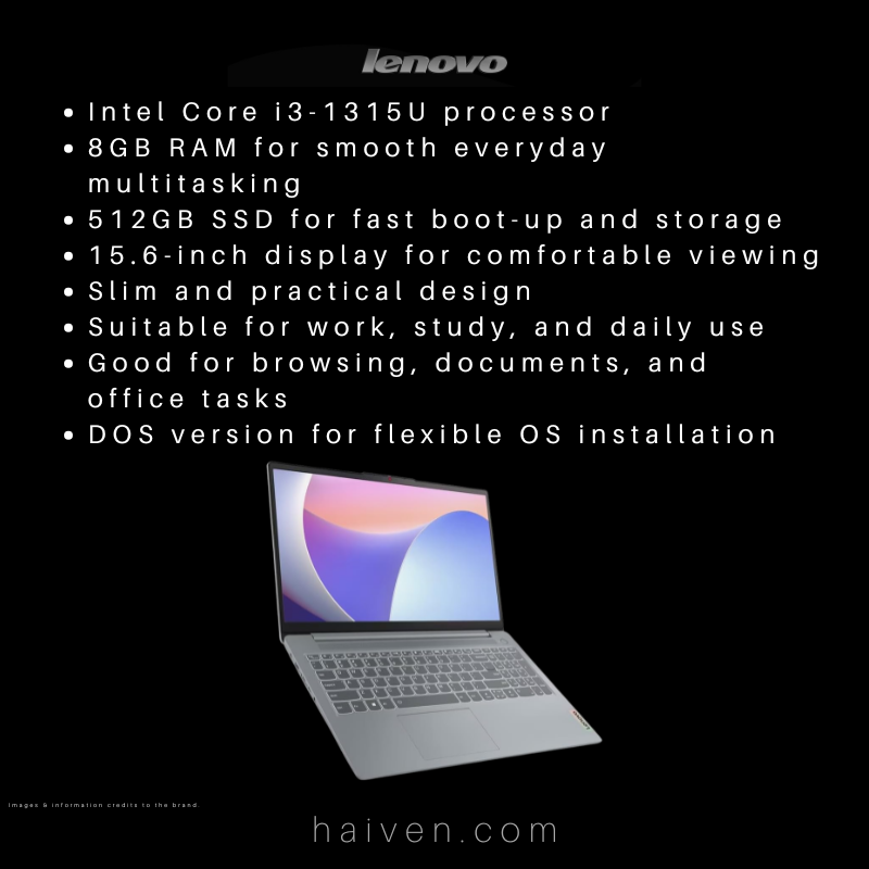 Lenovo IdeaPad Slim 3 15 Intel Core i3-1315U 8GB 512GB 15.6" DOS