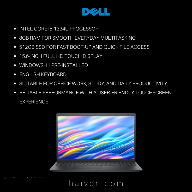 Dell DC 15250 Ci5 1334u/8GB/512GB SSD/15.6" FHD Touch/Win.11, Eng KB