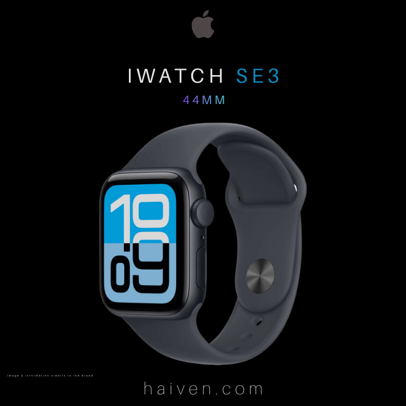 Apple Watch SE3 GPS 44mm MEHQ4 LW/A with Midnight Aluminum Case and Midnight Sport Band M/L