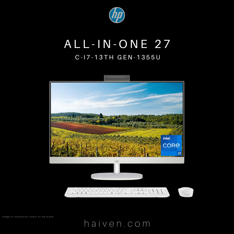 HP AIO 27 Core i7 13th Gen 1355U 16GB 1TB SSD FHD DOS White 