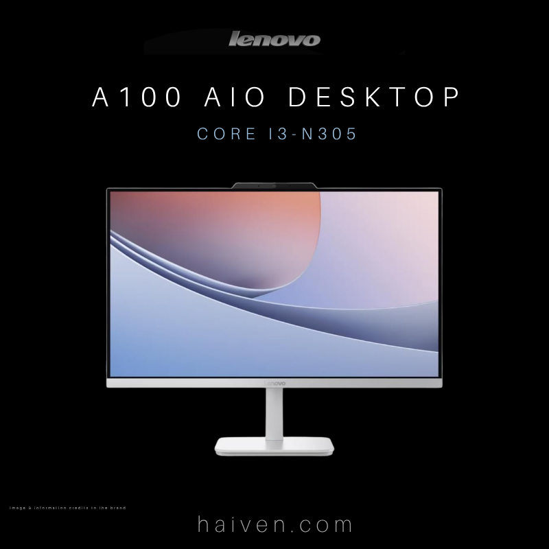 Lenovo AIO 24 A100 Core i3 N305 8GB 512GB SSD 23.8-inch DOS Gray with Wireless Keyboard and Mouse