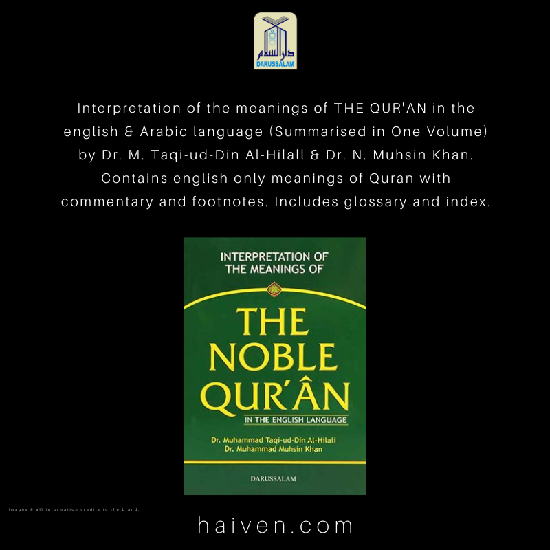 Interpretation of the Meanings of The Noble Quran - Green Cover