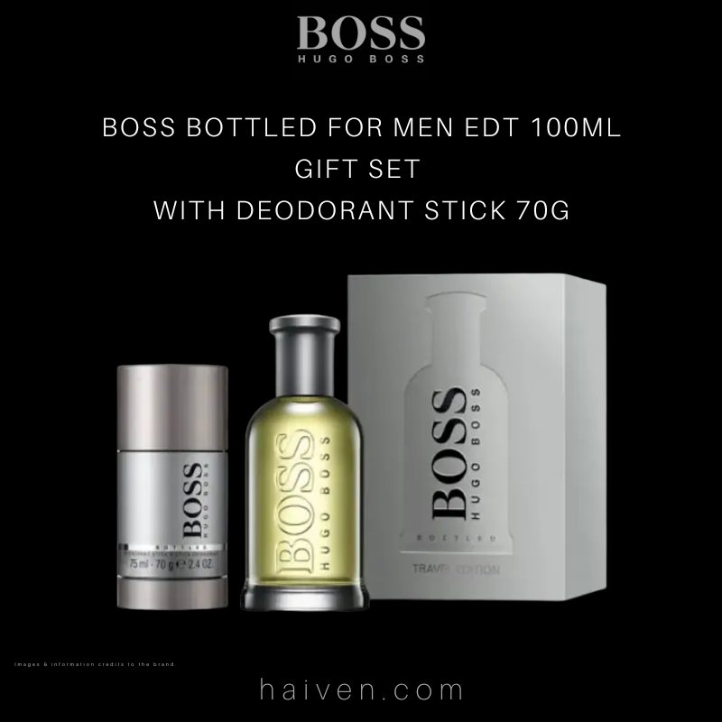 Hugo Boss Boss Bottled for Men EDT 100ml Gift Set with Deodorant Stick 70g — Best Seller