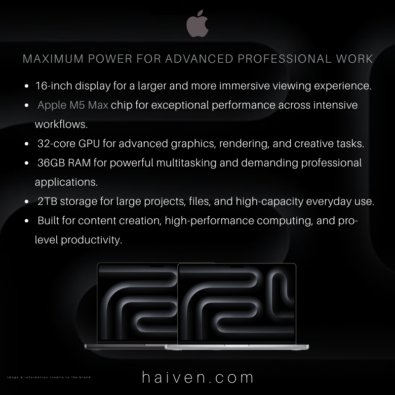 Apple MacBook Pro ZP/A 16 M5 Max 18CPU 32GPU 36GB RAM 2TB SSD