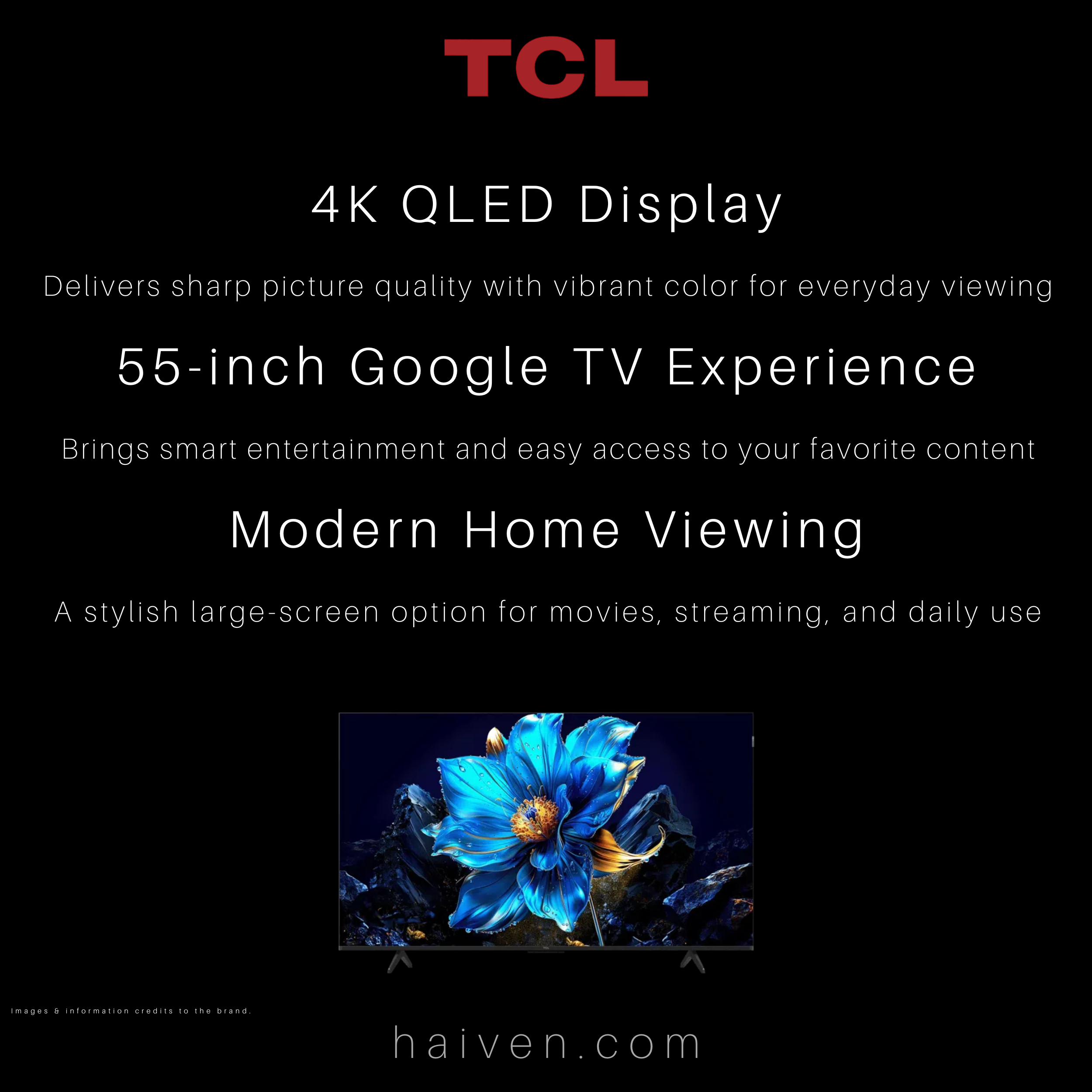 TCL 55-inch 55P7K Google TV 4k QLED