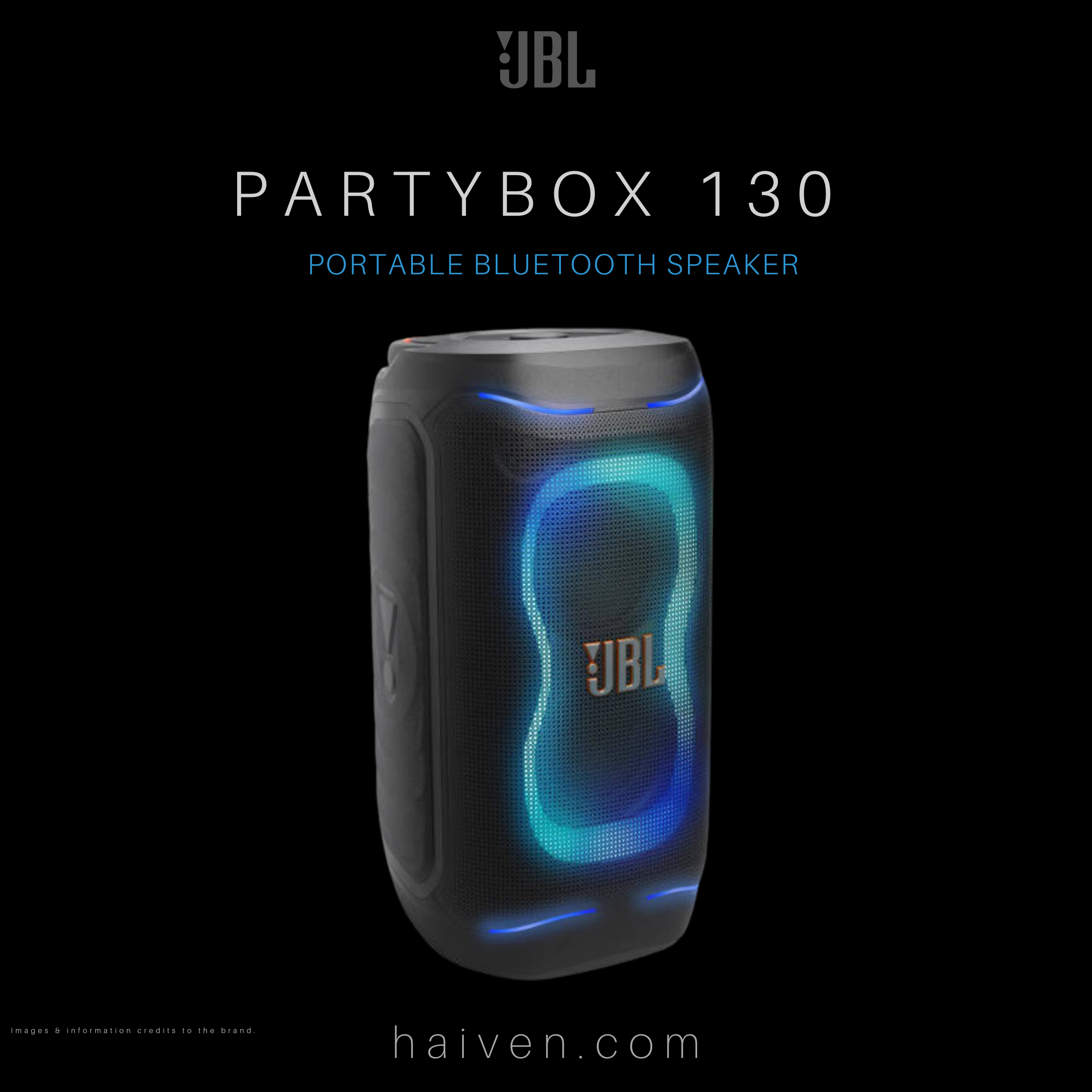 JBL PartyBox 130 Portable Bluetooth Speaker Black