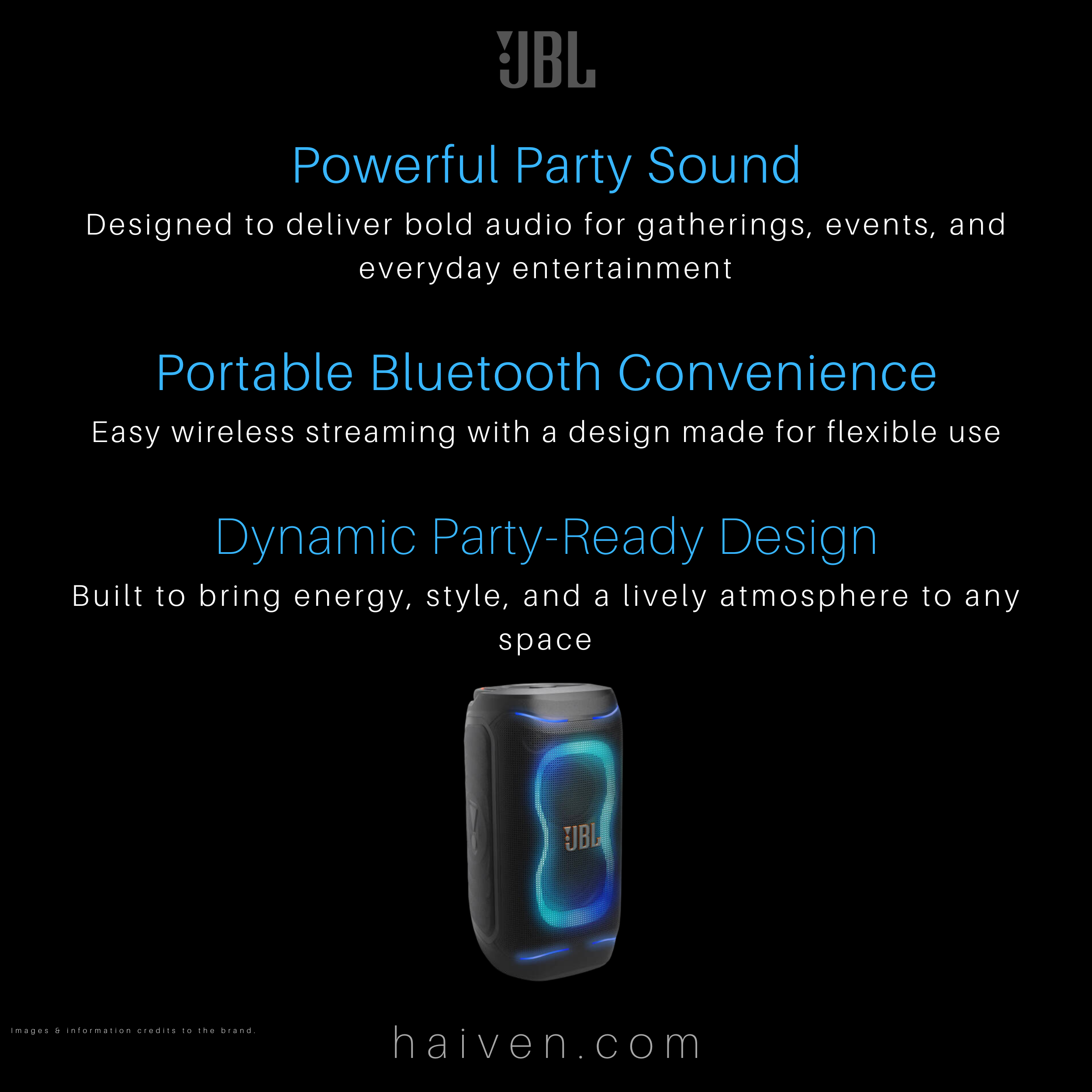 JBL PartyBox 130 Portable Bluetooth Speaker Black